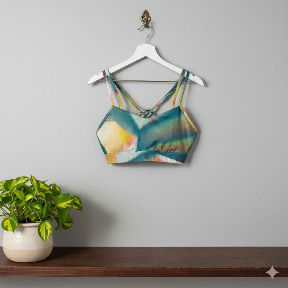 Reebok Hero Halter Sports Bra Multi Color Padded XS/S